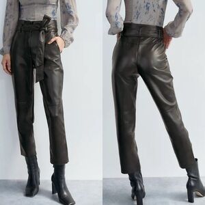Aritzia Wilfred High Tied Vegan Leather Pant Size 00